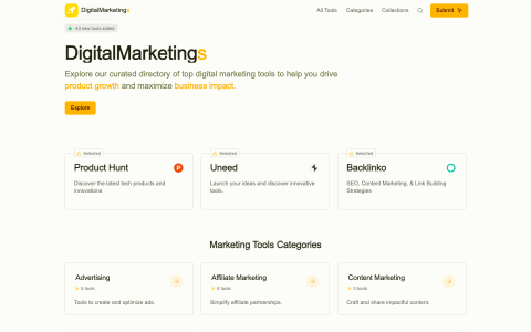 DigitalMarketings：免费数字营销工具目录，让产品实现轻松增长