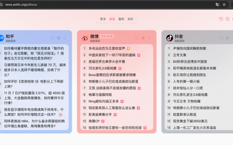 发现了一个宝藏新闻聚合网站