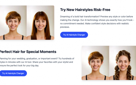 在线尝试百变发型与发色：AIHairstyle 专业的AI虚拟发型设计工具