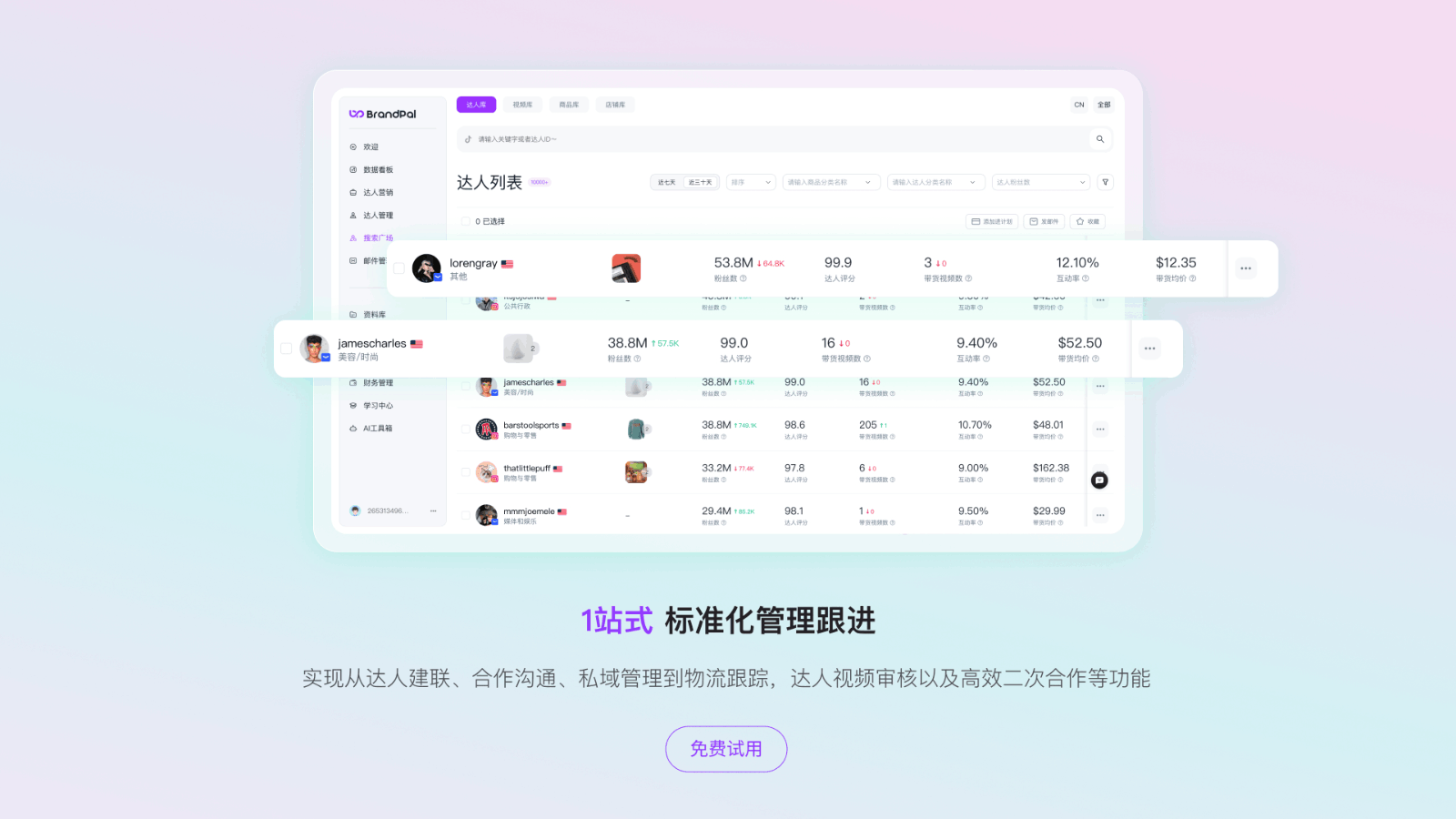 BrandPal Influenbase AI营销管家