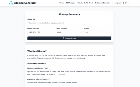 Sitemap Generator网站地图生成器：让您的网站更友好于搜索引擎！