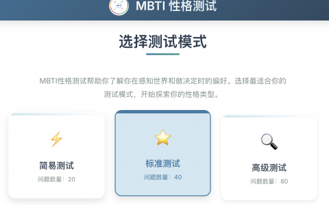 探索你的性格类型——全新 MBTI 测试网站上线！