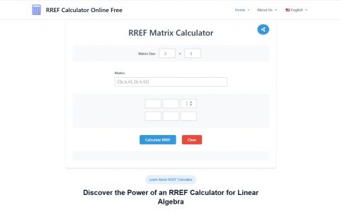 RREFCalculator.top – 使用这款免费的 RREF 工具即时求解矩阵