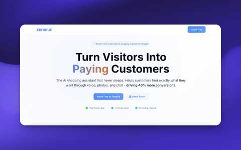 Zenor AI-Shopify购物助手，提升付费转化率