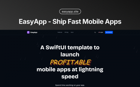 一个SwiftUI模板，让您以闪电般的速度发布 盈利的 移动应用