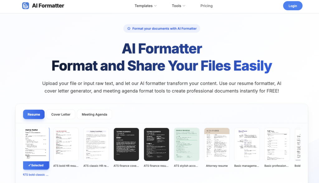AI Formatter-基于 AI 的文档格式化平台
