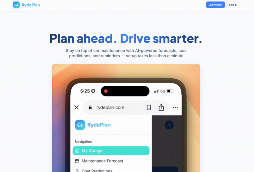 RydePlan-利用人工智能简化养车的烦恼