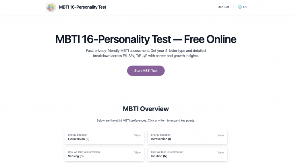 Personalities Test – Free 16 Personalities (MBTI) Personality Test Online