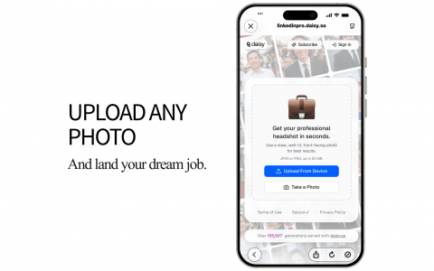 LinkedInPro-利用先进的人工智能技术，在几秒钟内将日常照片制作成工作室品质的专业头像