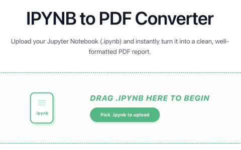 我做了一个IPYNB （Jupyter Notebook的格式）转 PDF 小工具