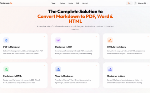 Markdown ↔ PDF/Word/HTML 全格式转换在线工具
