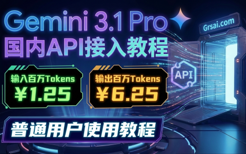 开发快速接入Gemini 3.1 Pro API+普通用户配置Cherry Studio使用教程，￥1/ 1M Tokens