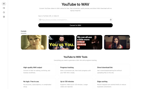 我做了一个更聚焦的小工具：YouTube to WAV