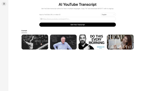 我做了一个更顺手的 YouTube transcript 工具：支持搜索、时间戳和 TXT/SRT/VTT 导出