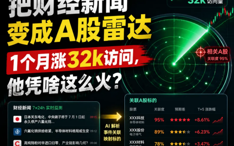 独立开发前线｜把财经新闻变成A股雷达，1个月涨32k访问，他凭啥这么火？