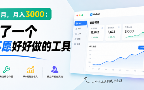 上线8个月，月入3000：我做了一个别人不愿好好做的工具